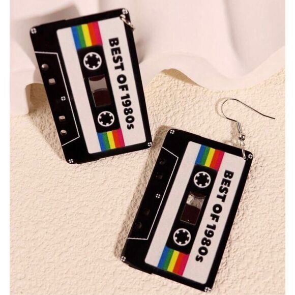 Art Deco Boom Box Earrings - Picture 5 of 5